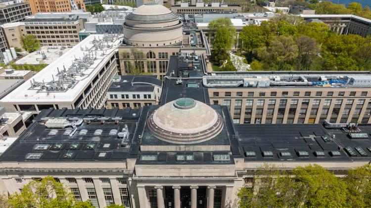 Aerial view of MIT campus with the Dome