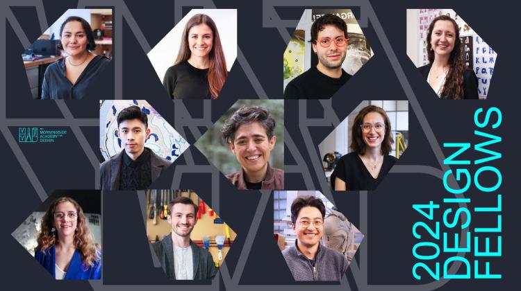A collage of the headshots of the 10 graduate students named 2024 MAD Design Fellows