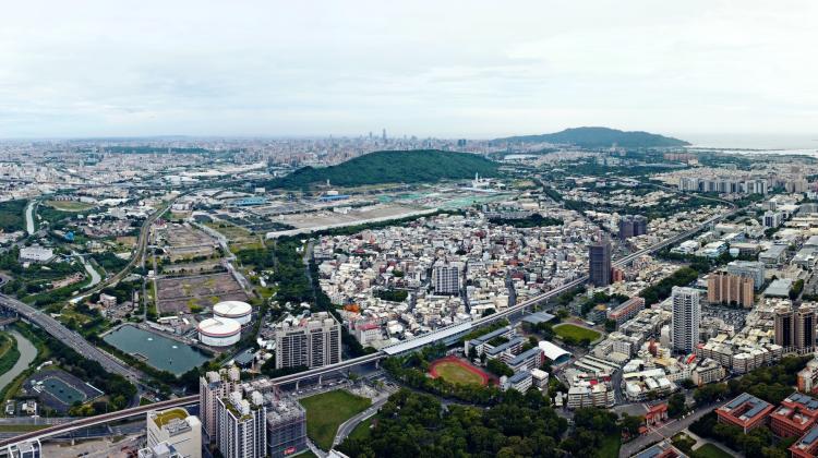 Ariel view of Kaohsiung, a city in southern Taiwan