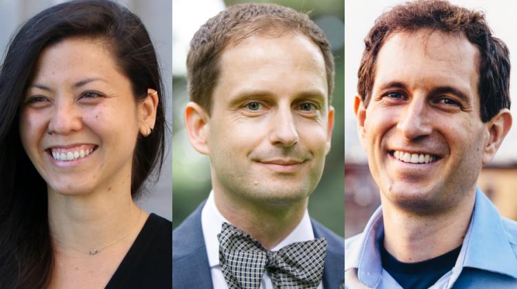 Side-by-side headshots of Paloma Duong, Frank Schilbach, and Justin Stei