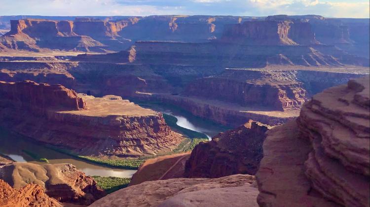 Image of the Colorado River, showing it cutting through the Grand Canyon