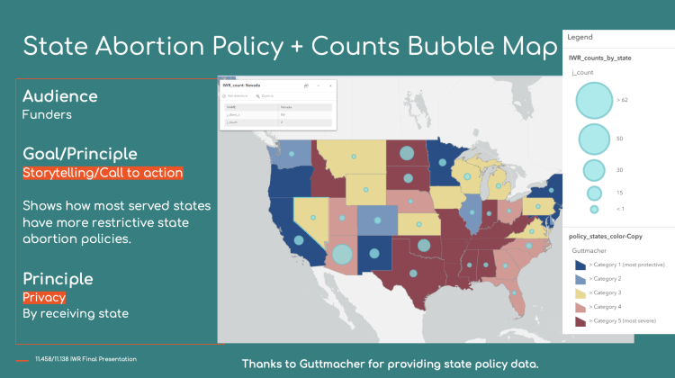 Map shows how the states most served by IWR abortion care services also have the most restrictive state abortion policies